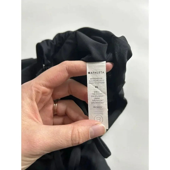 Athleta Swimsuit Women’s XL Keyhole Black One Piece Halter Athletic Minimalist - Picture 5 of 7